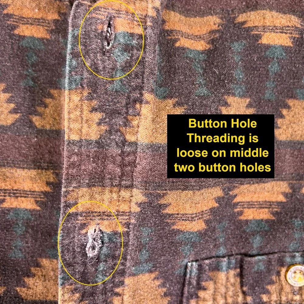 Woolrich Shirt Mens XXL Brown Southwestern Flannel Rugged Outdoor Aztec Western‎